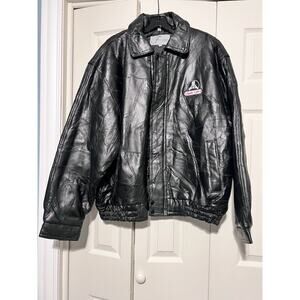 Vintage Fondini Leather Jacket Mens XL Black Patchwork Lyle’s Liquor NWT